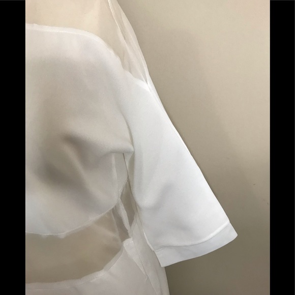 NWOT Caihongyu Semi Sheer White Dress Medium - Picture 5 of 5